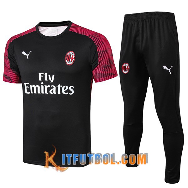 Camiseta Entrenamiento Milan AC + Pantalones Negro 19/20