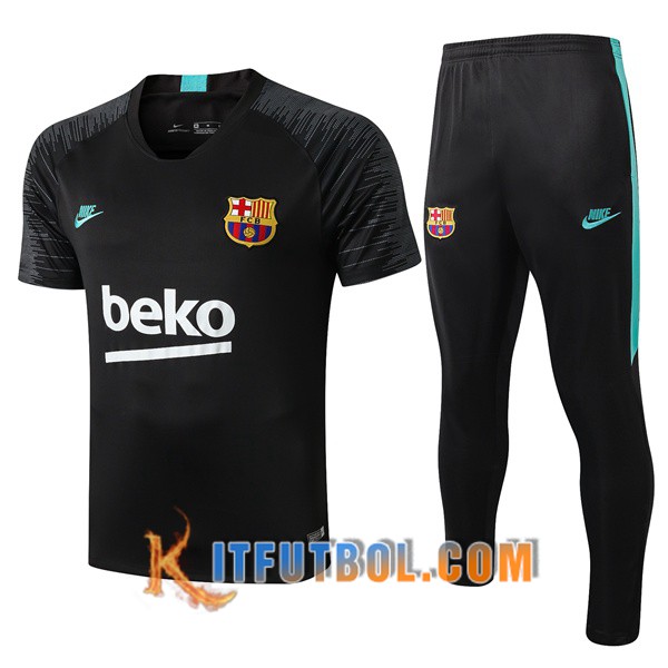 Camiseta Entrenamiento FC Barcelona + Pantalones Negro Verde 19/20