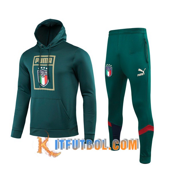 Nueva Chandal Futbol - Sudadera con capucha + Pantalones Italia Verde 19/20