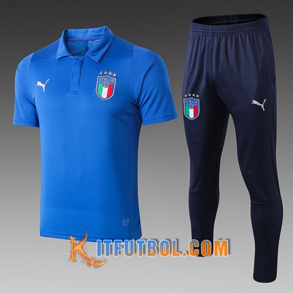 Nueva Polo Futbol Italia + Pantalones Azul 19/20