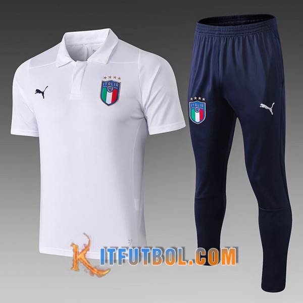 Nueva Polo Futbol Italia + Pantalones Blanco 19/20
