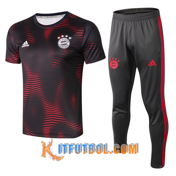 Pre-partido Camiseta Entrenamiento Bayern Munich + Pantalones Roja Negro 19/20