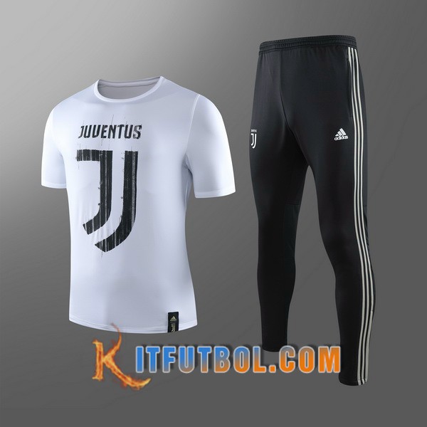 Camiseta Entrenamiento Juventus Ninos + Pantalones Negro Blanco 19/20