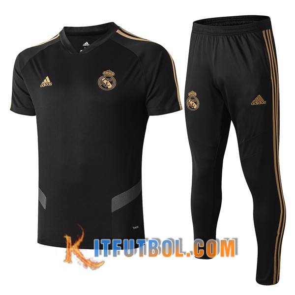 Camiseta Entrenamiento Real Madrid + Pantalones Negro Gris 19/20