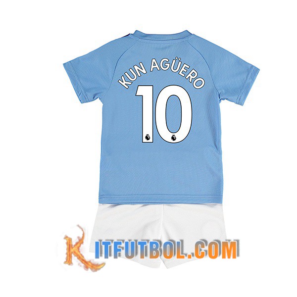 Camisetas Futbol Manchester City (KUN AGUERO 10) Ninos Primera 19/20
