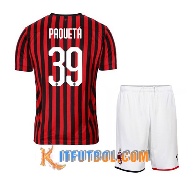 Camisetas Futbol Milan AC (PAOUETA 39) Ninos Primera 19/20