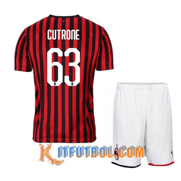 Camisetas Futbol Milan AC (CUTRONE 63) Ninos Primera 19/20