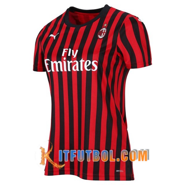 Camisetas Personalizadas Futbol Milan AC Mujer Primera 19/20