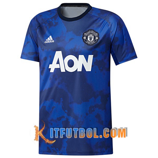 Nueva Camiseta Entrenamiento Manchester United Azul Precio Baratas 19 20