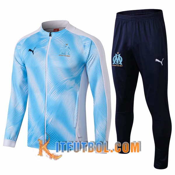 Nueva Chandal Futbol - Chaqueta + Pantalones Marsella OM Azul Blanco 19/20
