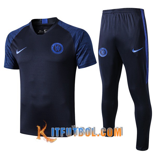 Camiseta Entrenamiento FC Chelsea + Pantalones Azul Oscuro 19/20