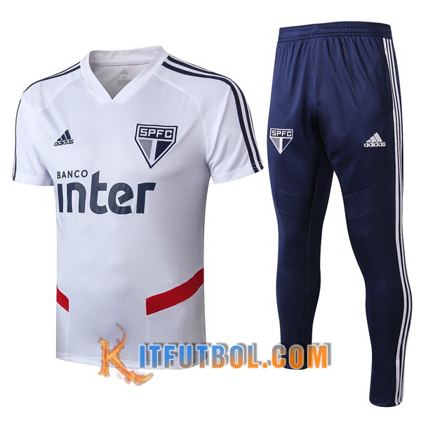 Camiseta Entrenamiento Sao Paulo FC + Pantalones Blanco 19/20