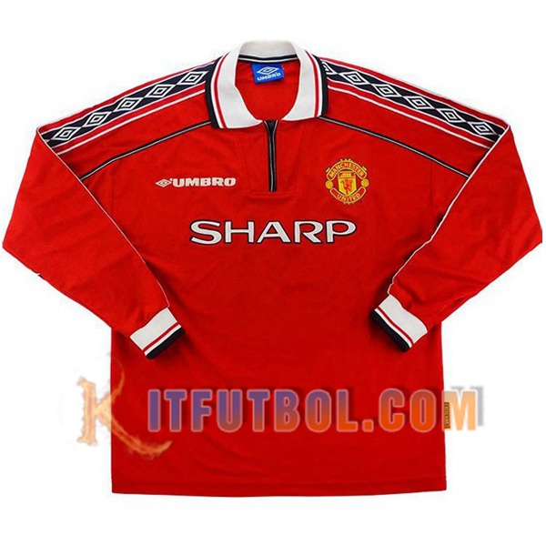 Camiseta Futbol Manchester United Manga larga Primera 1998/1999