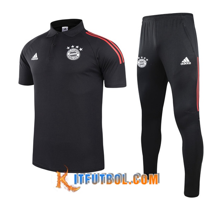 Camiseta Polo Bayern Munich + Pantalones Negro 2021/2022
