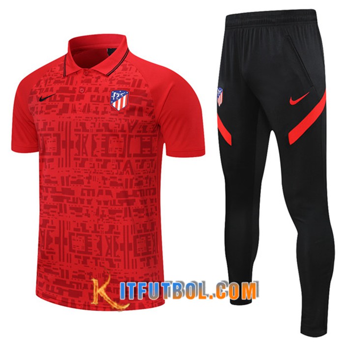 Camiseta Polo Atletico Madrid + Pantalones Rojo 2021/2022
