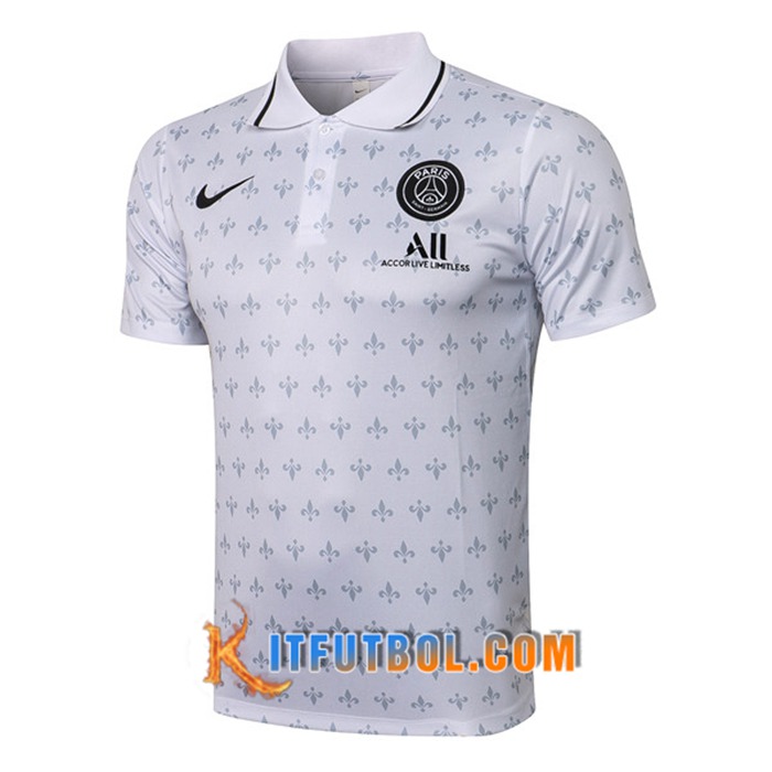 Camiseta Polo Futbol PSG Blanca 2021/2022