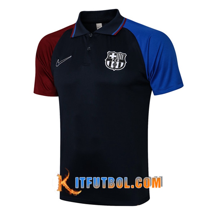 Camiseta Polo Futbol FC Barcelona Negro/Azul 2021/2022