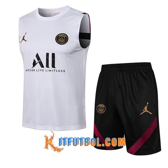 Camisetas Sin Mangas Jordan PSG Blanca 2021/2022
