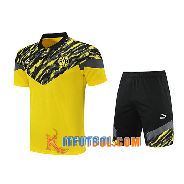 Camiseta Polo Dortmund BVB + Cortos Amarillo/Negro 2021/2022