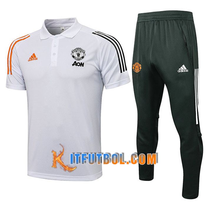 Camiseta Polo Manchester United + Pantalones Blanca 2021/2022