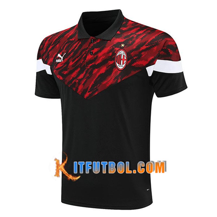Camiseta Polo Futbol AC Milan Rojo/Negro 2021/2022