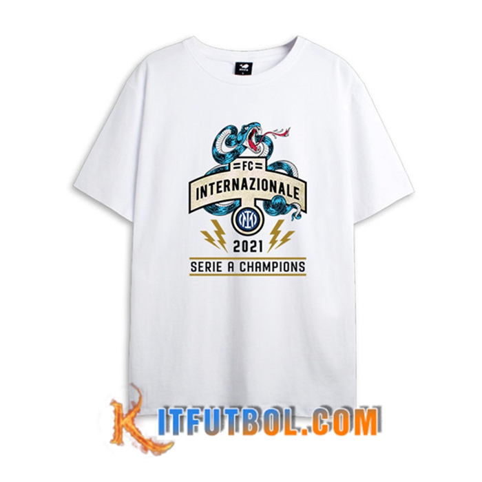 Camiseta Entrenamiento Inter Milan Serie A Champions Blanca 2021