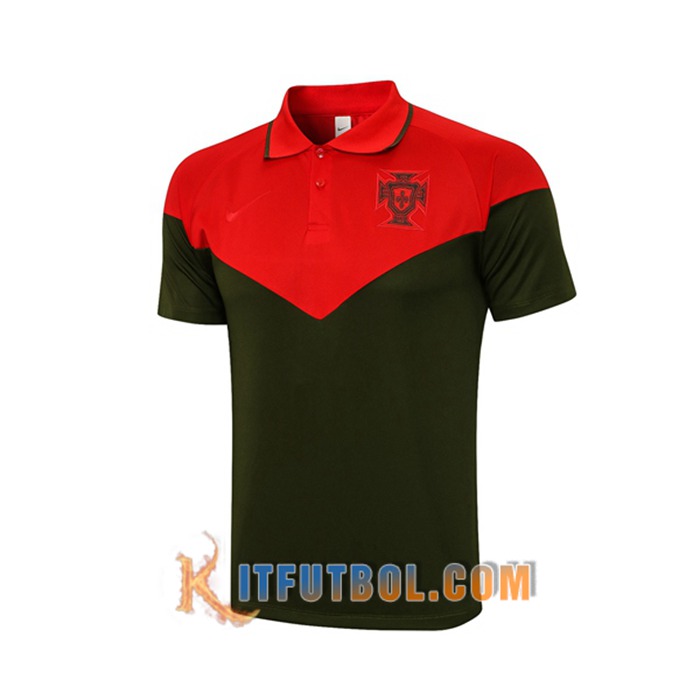 Camiseta Polo Portugal Negro/Rojo 2021/2022
