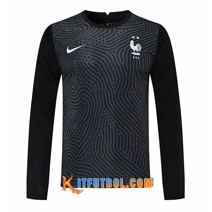 Camiseta Futbol Francia Portero Manga Larga Negro 2020