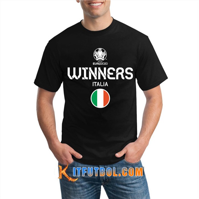 Camiseta Entrenamiento Italia UEFA Euro 2020 Champions Negro - GXHTS07