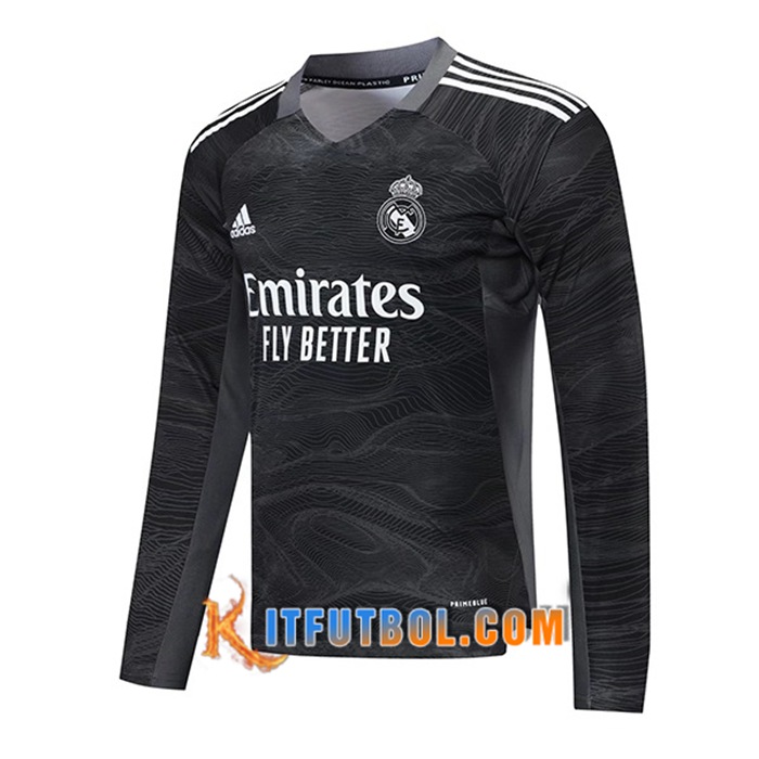 Camiseta Futbol Real Madrid Portero Negro Manga Larga 2021/2022