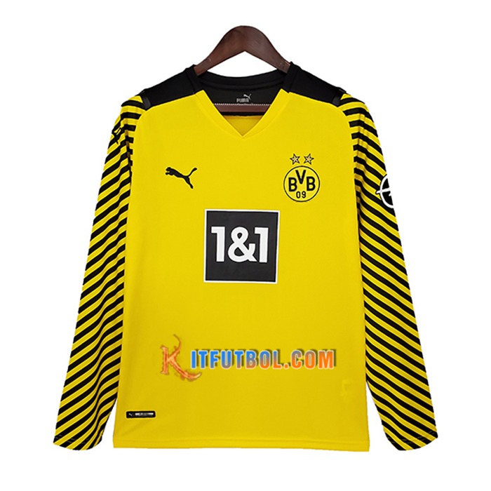 Camiseta Futbol Dortmund BVB Titular Manga Larga 2021/2022