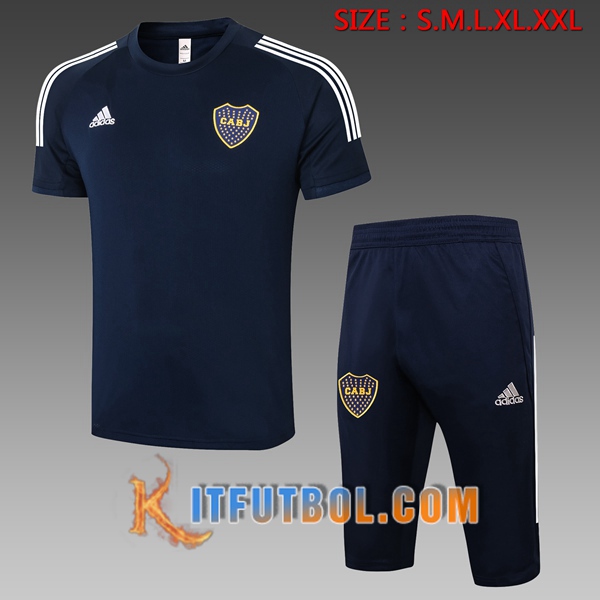 Camisetas de entrenamiento Boca Juniors + Pantalones 3/4 Azul Royal 20/21