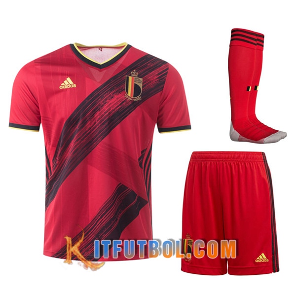 Traje Camisetas Futbol Belgica Primera (Cortos+Calcetines) UEFA Euro 2020