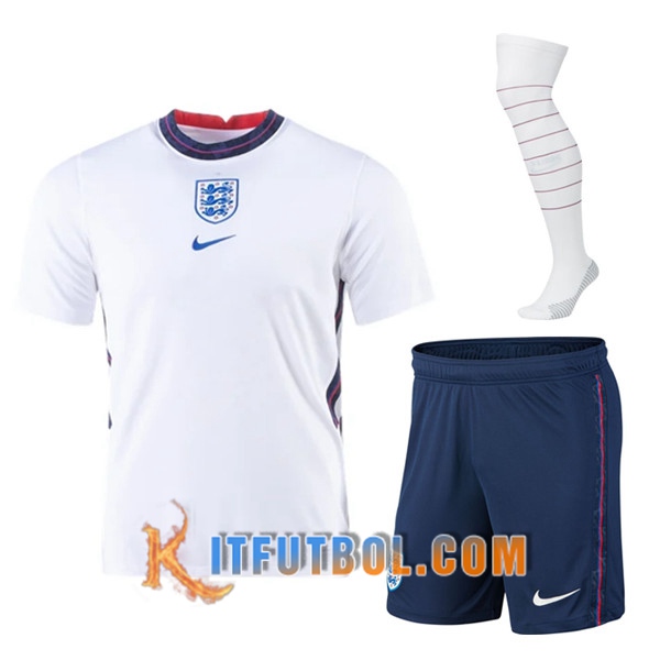 Traje Camisetas Futbol Inglaterra Primera (Cortos+Calcetines) 20/21