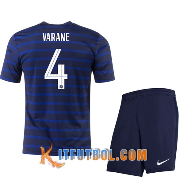 Camisetas Futbol UEFA Euro 2020 Francia (Varane 4) Ninos Primera