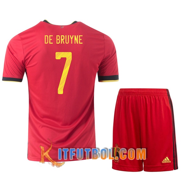 Camisetas Futbol UEFA Euro 2020 Belgica (DE bruyne 7) Ninos Primera