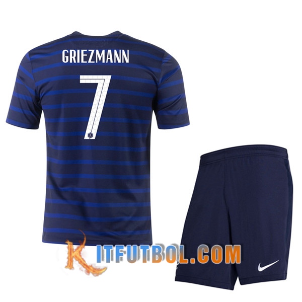Camisetas Futbol UEFA Euro 2020 Francia (Griezmann 7) Ninos Primera