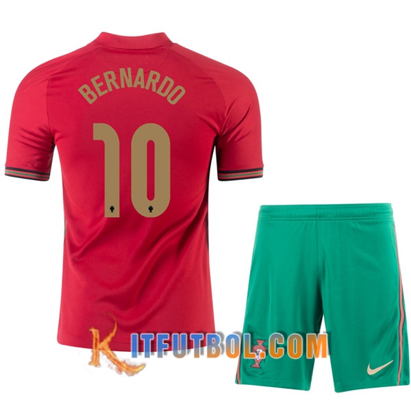 Camisetas Futbol UEFA Euro 2020 Portugal (BERNARDO 10) Ninos Primera