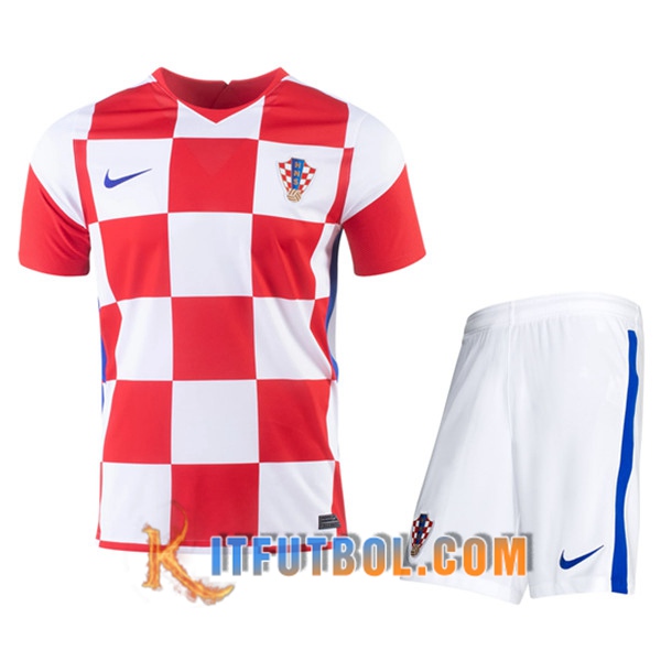 Traje Camisetas Futbol Croacia Primera + Cortos UEFA Euro 2020