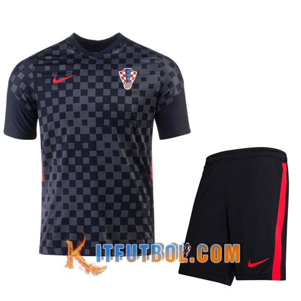 Traje Camisetas Futbol Croacia Segunda + Cortos UEFA Euro 2020