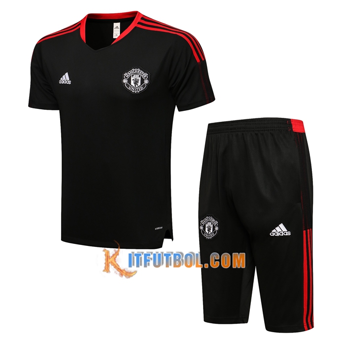 Camiseta Entrenamiento Manchester United + Cortos Rojo/Negro 2021/2022
