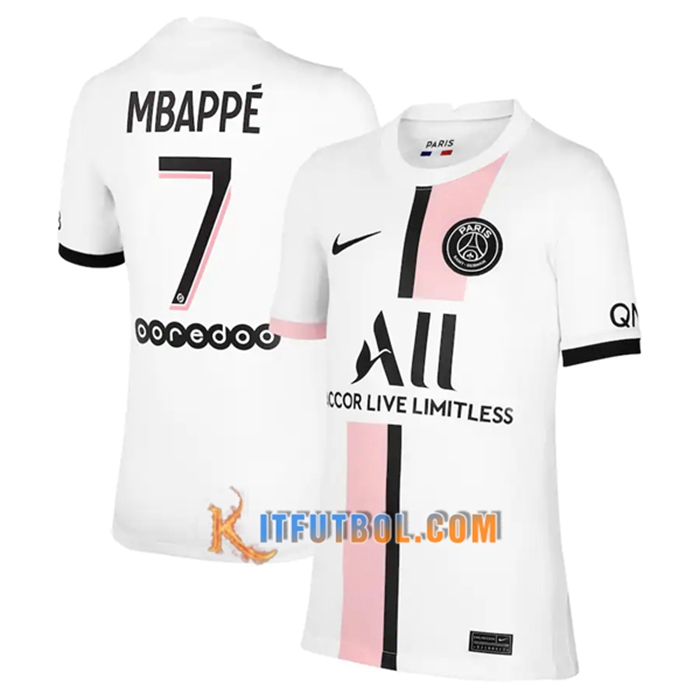 Camiseta Futbol Jordan PSG (Mbappe 7) Alternativo 2021/2022