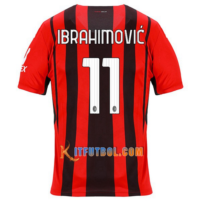 Camiseta Futbol AC Milan (IBRAHIMOVIC 11) Titular 2021/2022