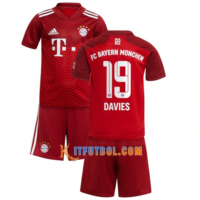 Camiseta Futbol Bayern Munich (Davies 19) Ninos Titular 2021/2022