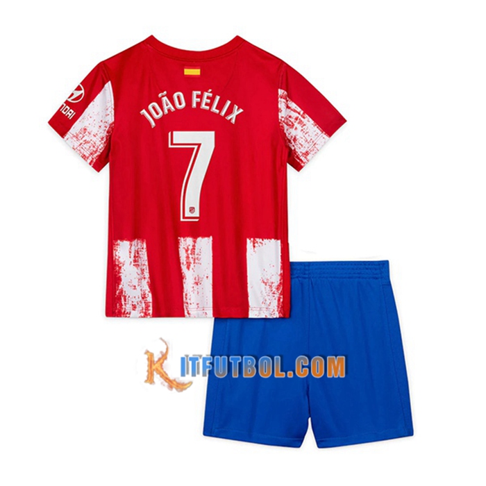 Camiseta Futbol Atletico Madrid (Joao Felix 7) Ninos Titular 2021/2022