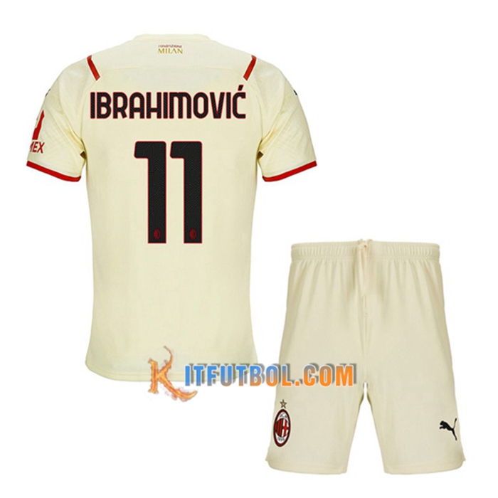 Camiseta Futbol AC Milan (IBRAHIMOVIC 11) Ninos Alternativo 2021/2022