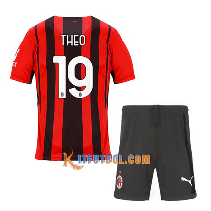 Camiseta Futbol AC Milan (THEO 19) Ninos Titular2021/2022
