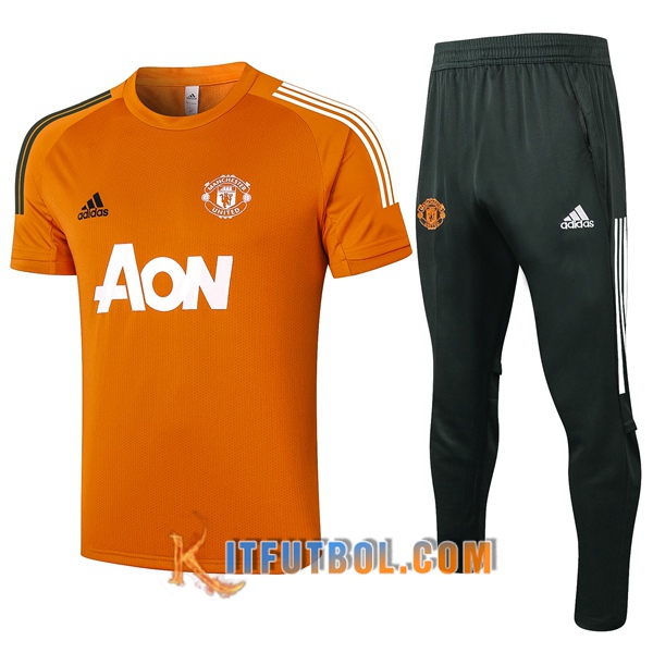 Camisetas de entrenamiento Manchester United + Pantalones Amarillo 20/21