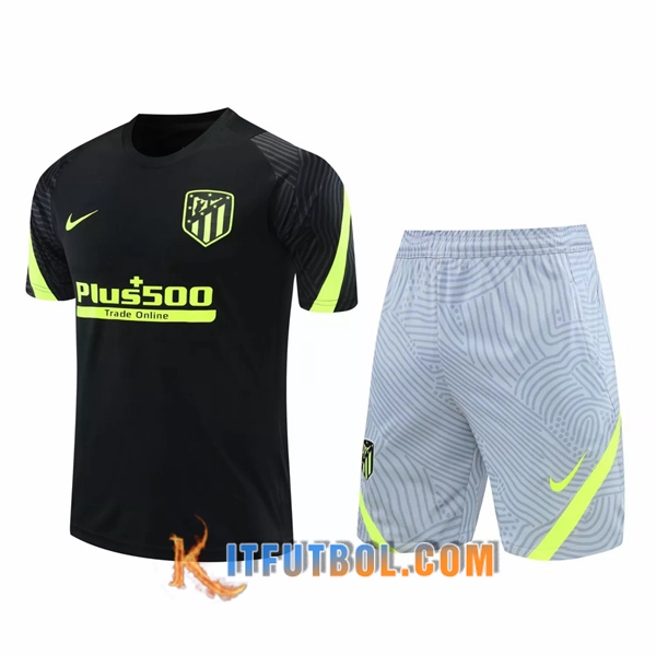 Camisetas de entrenamiento Atletico Madrid + Shorts Negro 20/21
