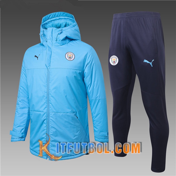 Nueva Chaqueta de Plumas Manchester City Azul + Pantalones 20/21